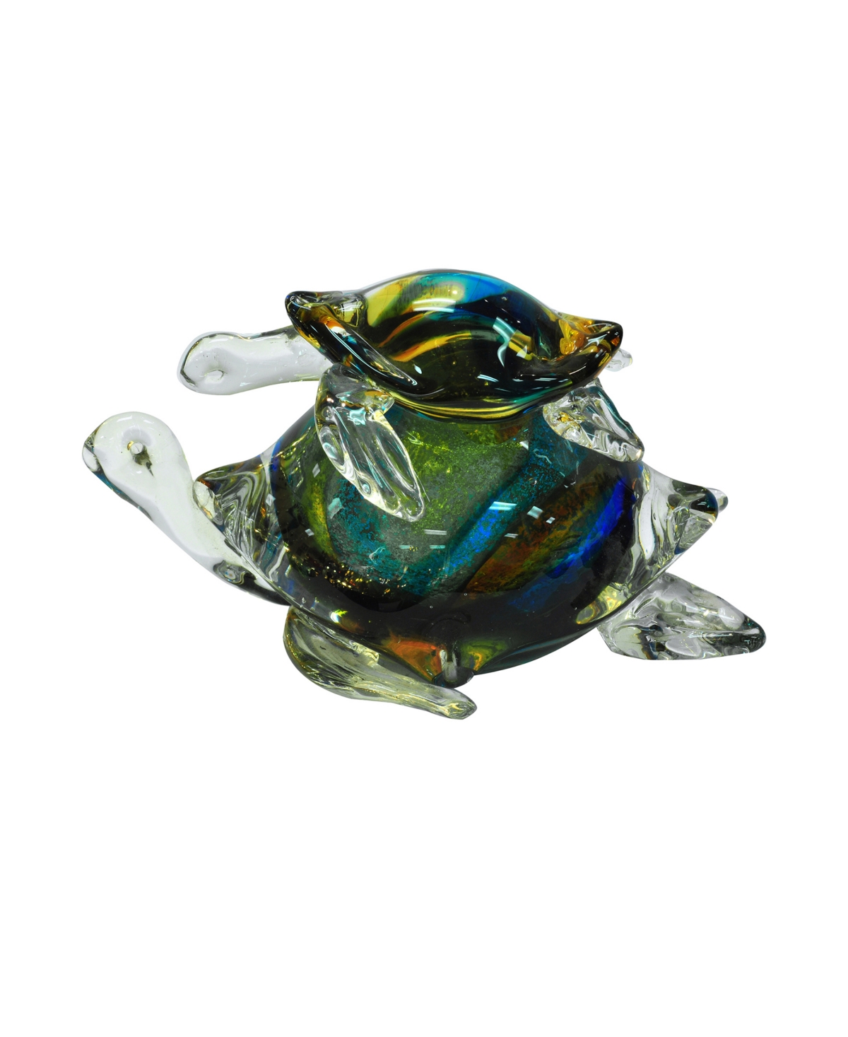 Shop Dale Tiffany Colorful Sea Turtle Figurine In Evergreen