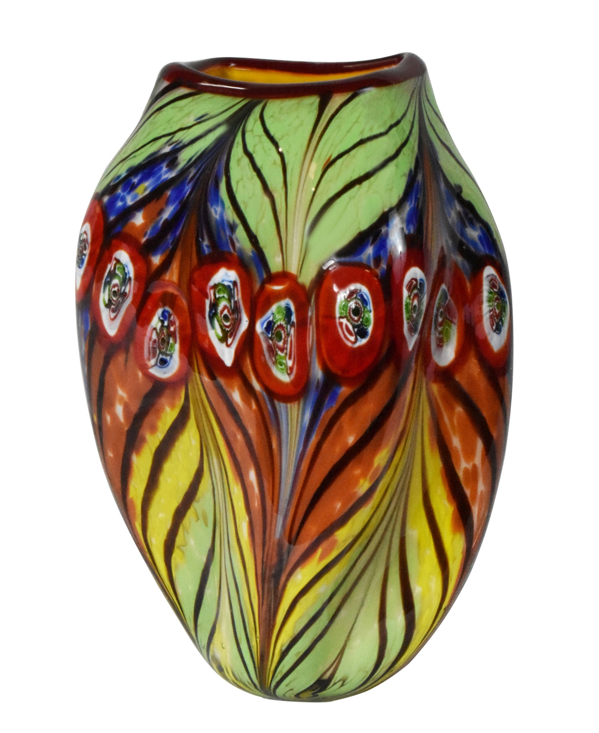 Shop Dale Tiffany Peacock Feather Vase In Multi