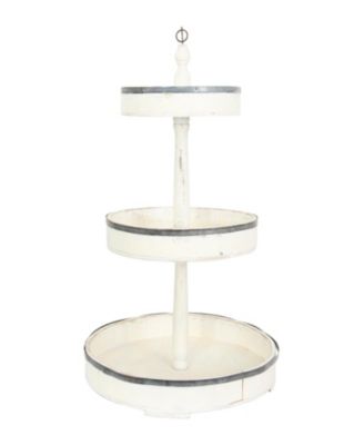 Storied Home - Decorative Wood  Tin 3 Tier Tray