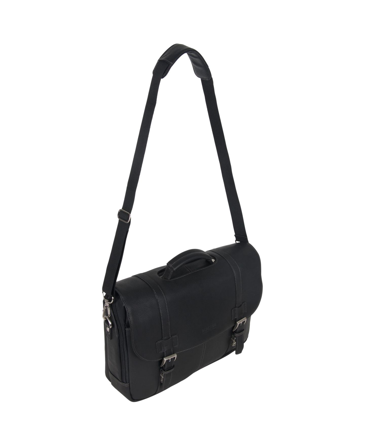 Сумка Kenneth Cole Reaction Colombian Leather Flapover 15.6” Laptop, цвет: Чёрный — фото 5