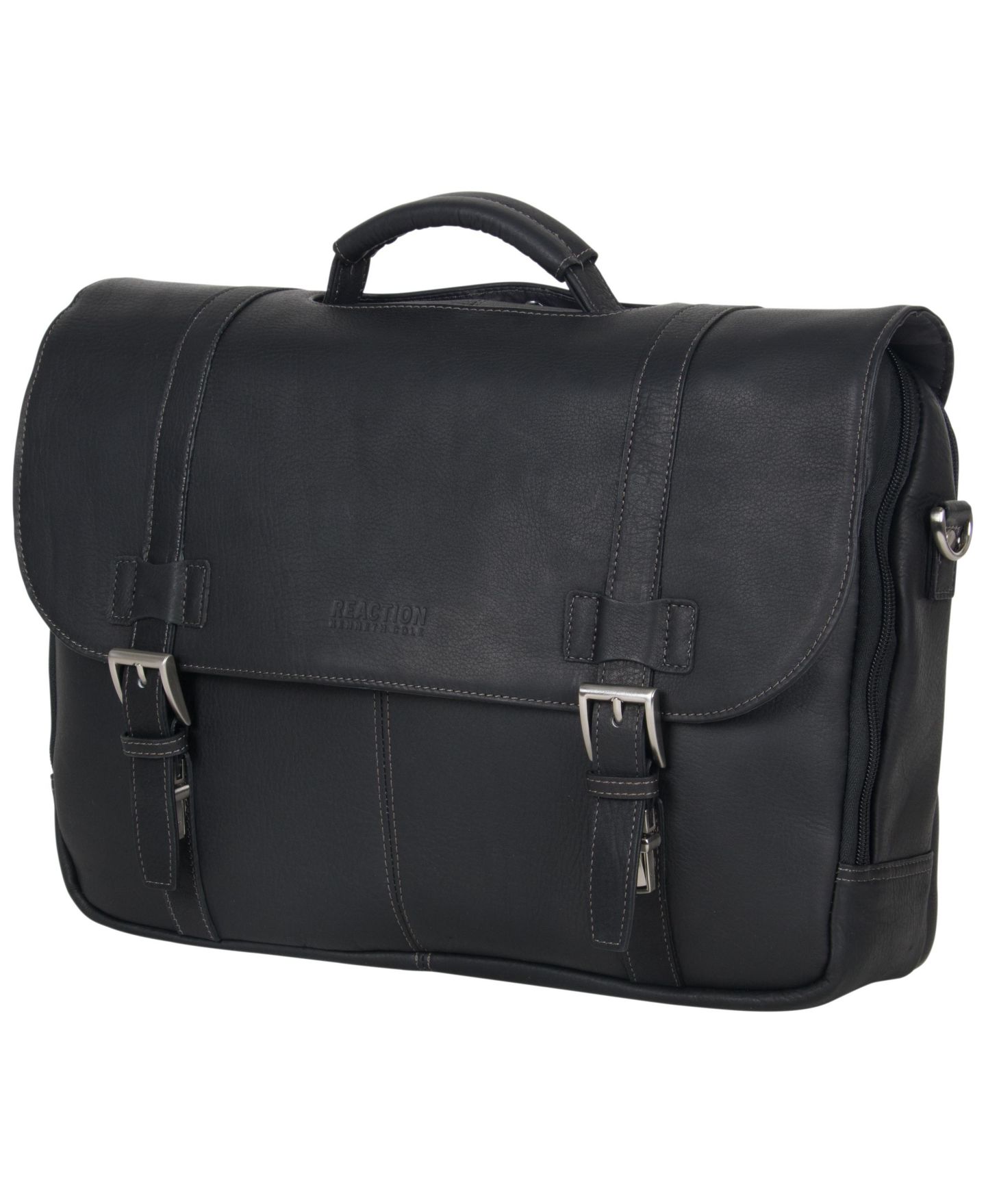 Сумка Kenneth Cole Reaction Colombian Leather Flapover 15.6” Laptop, цвет: Чёрный — фото 13