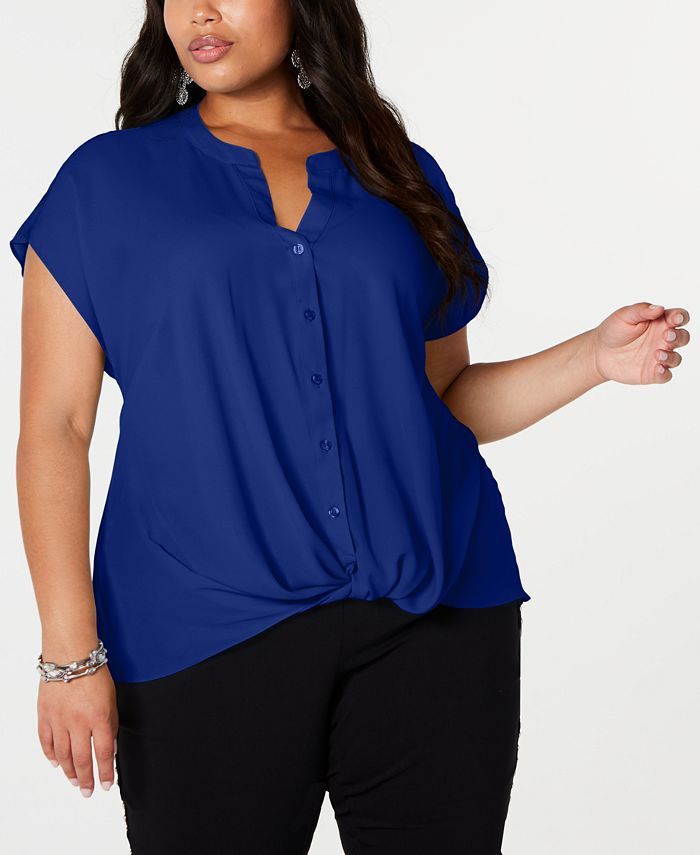 INC International Concepts INC Plus Size Twist-Front Top, Created for ...