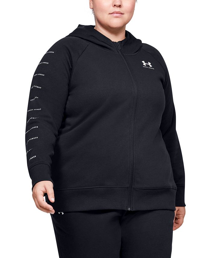 Under Armour Plus Size Rival Fleece Zippered Hoodie Macy's