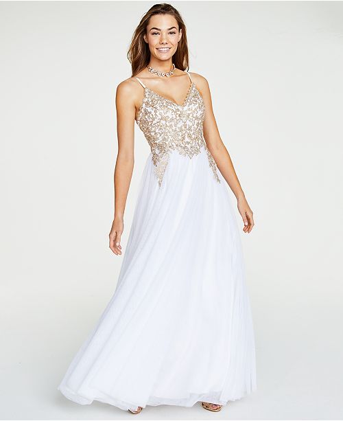 Juniors Embroidered Lace Up Gown Created For Macy S