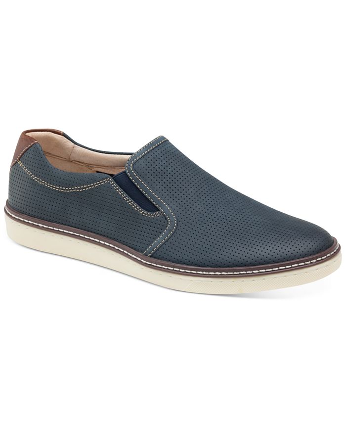 johnston & murphy mcguffey brown plain toe leather sneakers