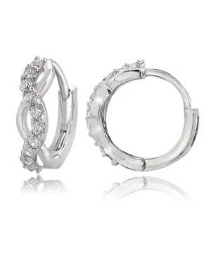 Giani Bernini Cubic Zirconia Wrap Huggie Hoop Earrings In Sterling Silver In Silver