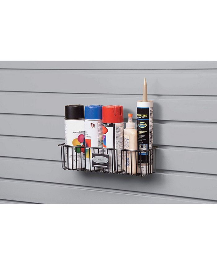 Suncast Storage Trends 3 x 12 Slatwall Mounted Metal Wire Shelf Basket