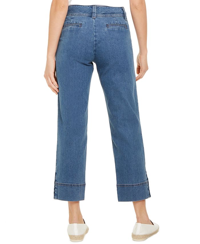 Charter Club Cropped Button-Cuff Jeans, Created for Macy's - Macy's
