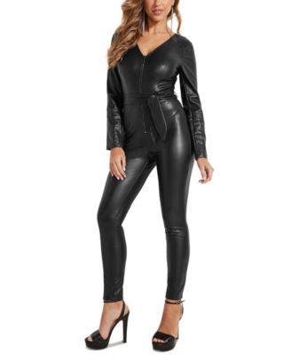 guess leather jumpsuit