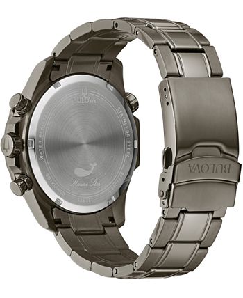Bulova - Men's Chronograph Marine Star Gray Stainless Steel Bracelet Watch 43mm