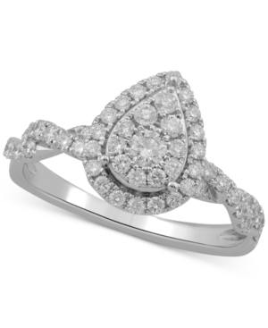 image of Diamond Teardrop Cluster Engagement Ring (5/8 ct. t.w.) in 10k White Gold