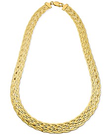 Braided Chain 18" Statement Necklace in 18k Gold-Plated Sterling Silver, Created for Macy's