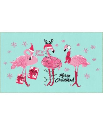 Flamingo Snowflakes Accent Rug, 24