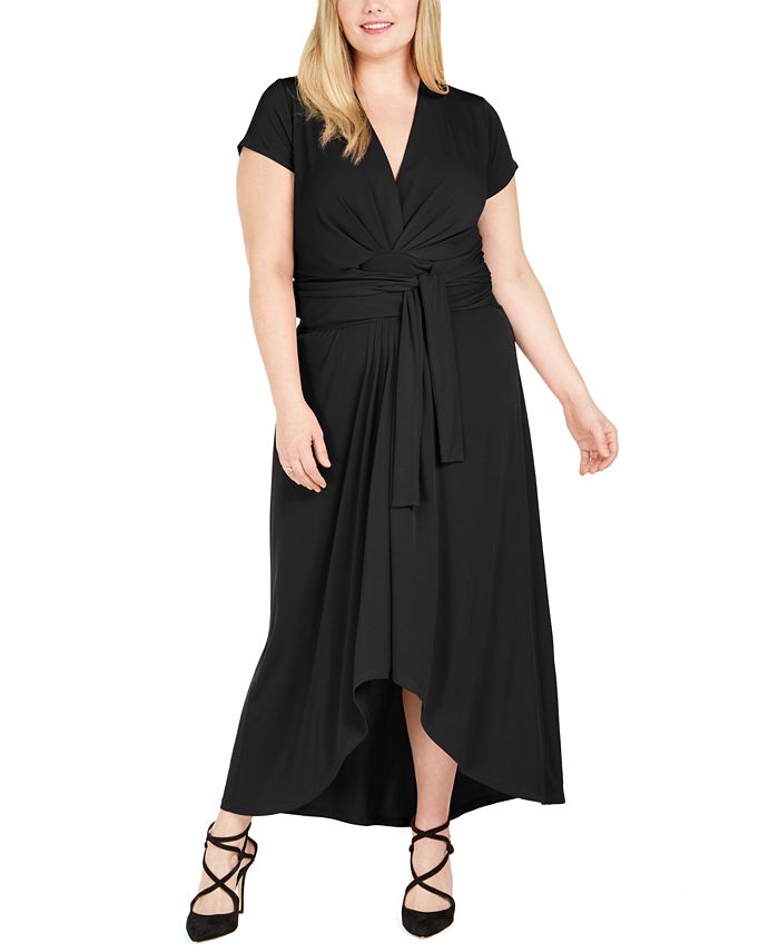 Michael Kors Plus Size Tie-Front Faux-Wrap Dress - Macy's