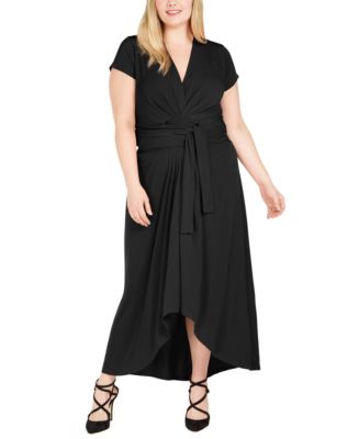 Michael Kors Plus Size Tie-Front Faux-Wrap Dress - Macy's
