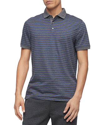 Calvin Klein Men's Regular-Fit Yarn-Dyed Engineered Stripe Polo Shirt ...