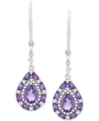 Garnet Teardrop Drop Earrings (1-1/2 ct. t.w.) in Sterling Silver  (Also in Blue Topaz, Pink Morganite, Peridot & Citrine)