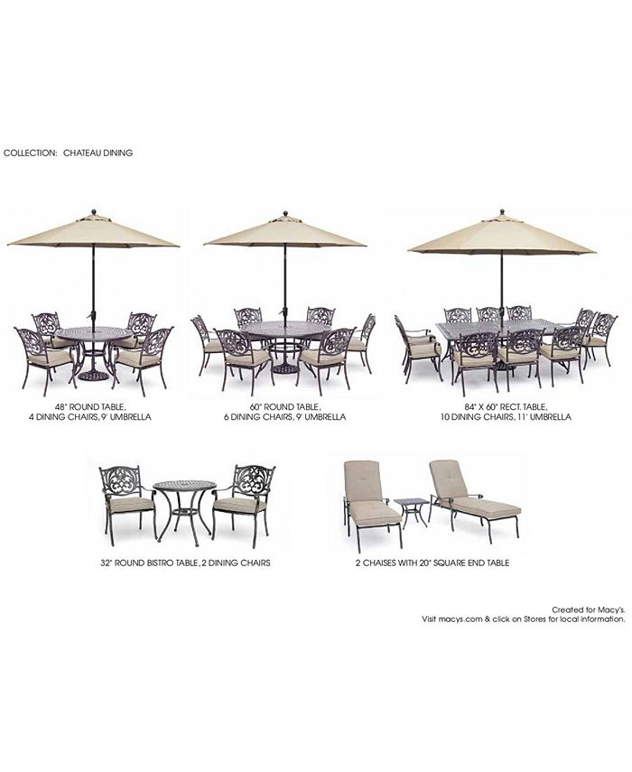 Agio Chateau Outdoor 11' Push Button Tilt Umbrella with Base, Created