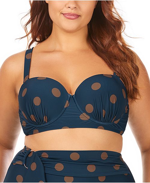 Raisins Curve Trendy Plus Size Juniors' Maritime Printed Underwire