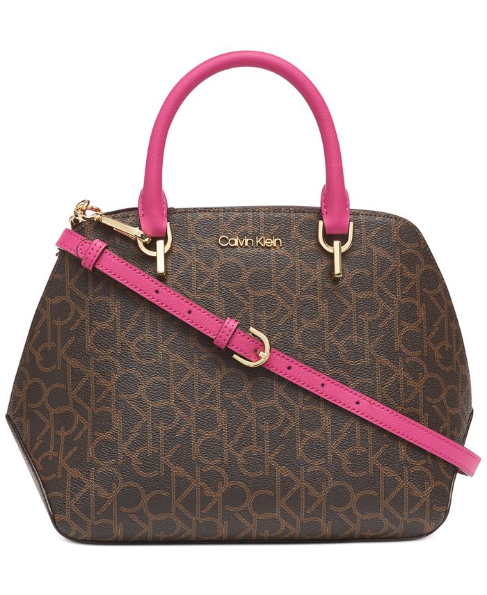 Calvin klein cheap hayden leather satchel
