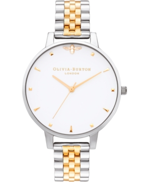 image of Olivia Burton Women-s Queen Bee Two-Tone Stainless Steel Bracelet Watch 38mm