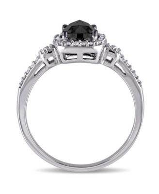 Black and White Diamond (1 ct. t.w.) Engagement Ring in 14k White Gold