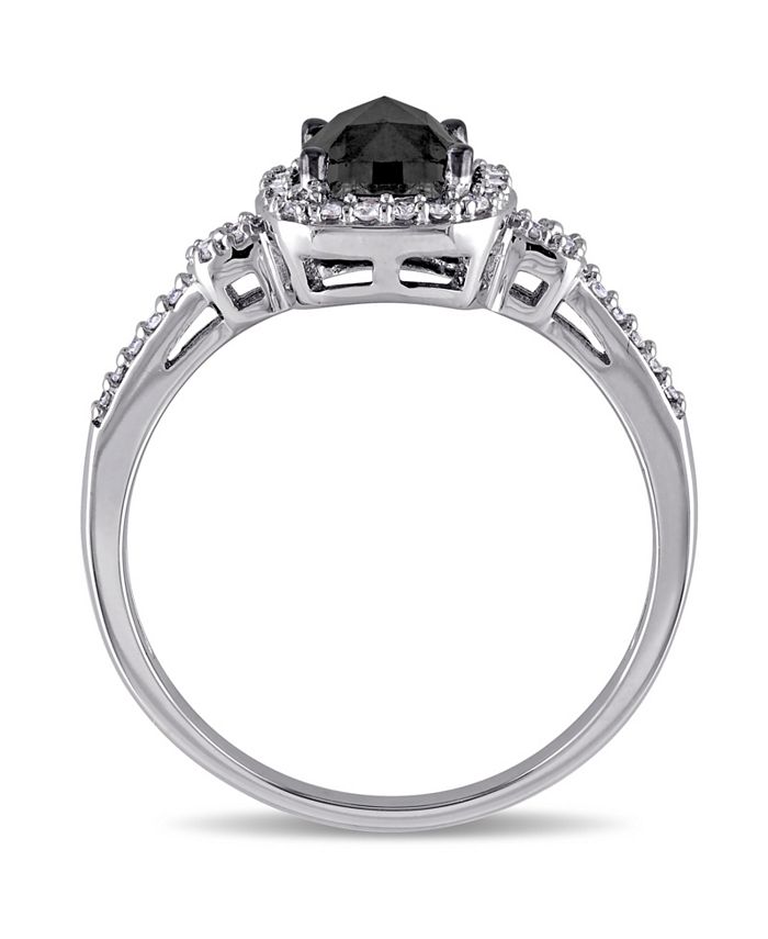 Macy's - Black and White Diamond (1 ct. t.w.) Engagement Ring in 14k White Gold