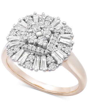 image of Diamond Baguette Cluster Statement Ring (3/4 ct. t.w.) in 14k Gold