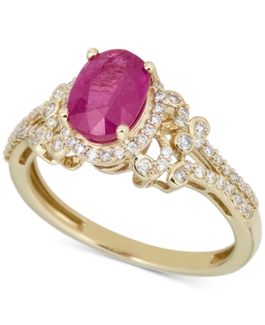 image of Ruby (1-1/4 ct. t.w.) & Diamond (1/3 ct. t.w.) Ring in 14k Gold