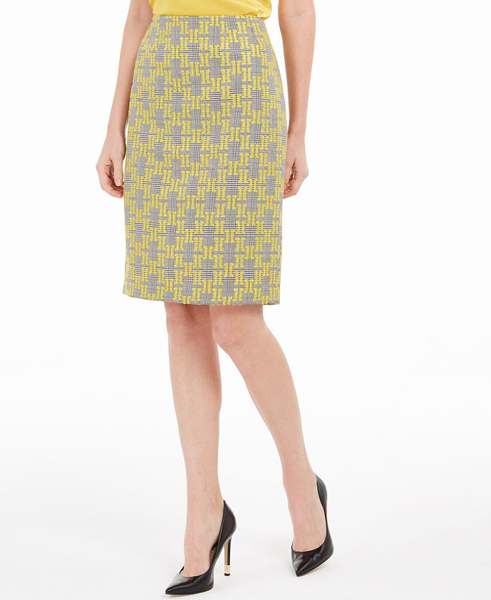Kasper Petite Jacquard Plaid Pencil Skirt Macy's