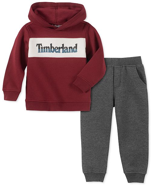 Timberland Toddler Boys 2 Pc Colorblocked Fleece Logo Sweatshirt Moto Sweatpants Set Reviews Sets Outfits Kids Macy S
