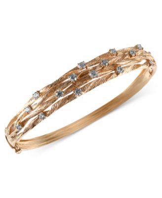 D'Oro by EFFY&reg; Diamond Textured Bangle (1 ct. t.w.) in 14k Yellow Gold
