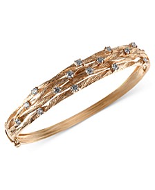 D'Oro by EFFY® Diamond Textured Bangle (1 ct. t.w.) in 14k Yellow Gold