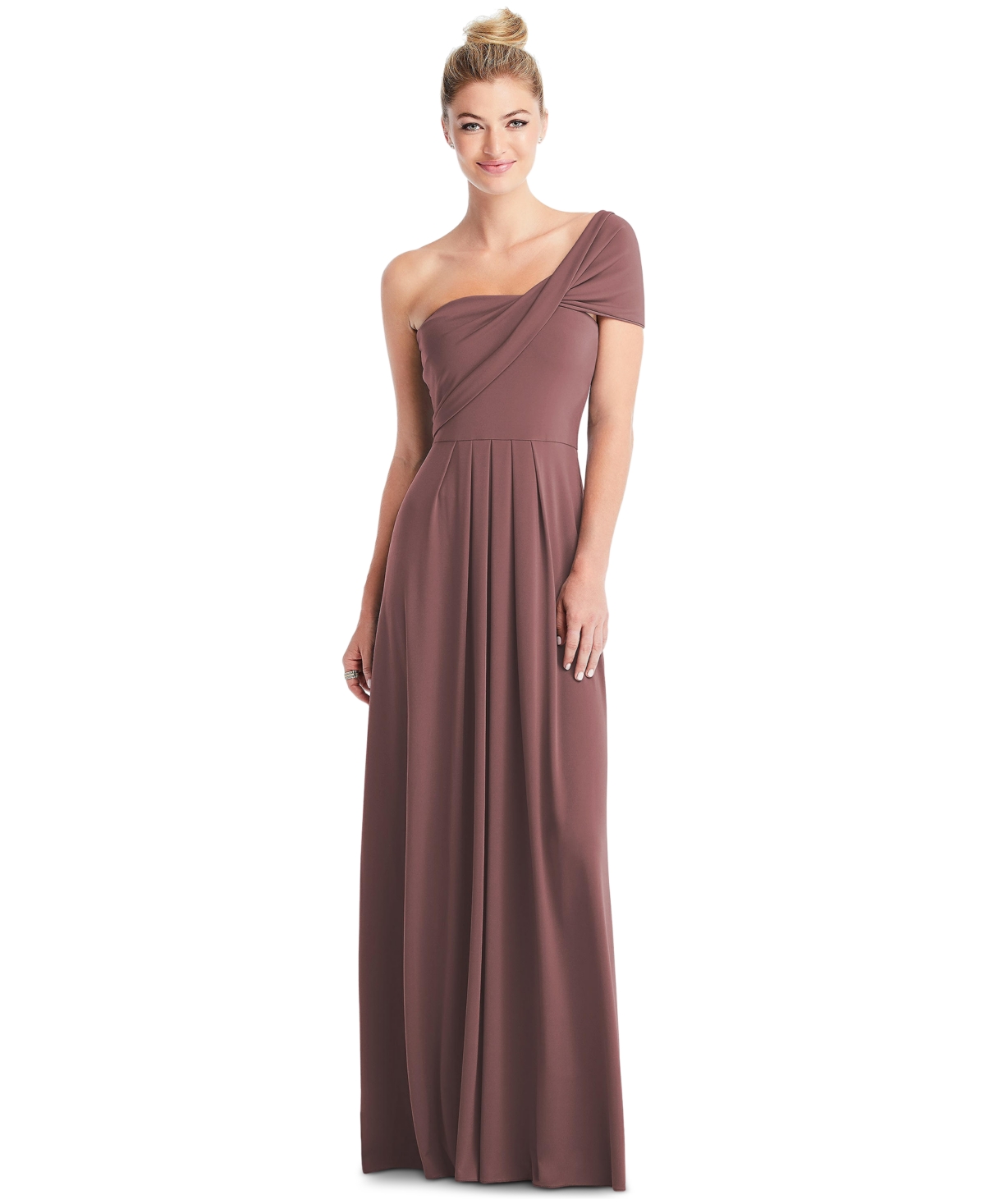 Dessy Collection Full-Length Loop Convertible Dress & Removable Shrug