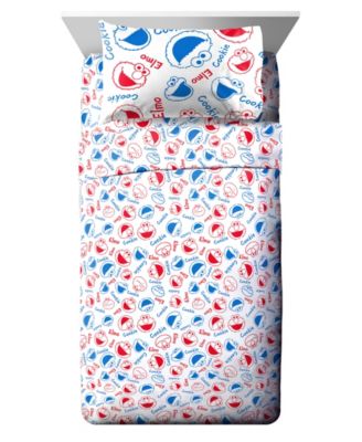 Sesame Street Elmo Cookie Squares Twin Bed in  a bag