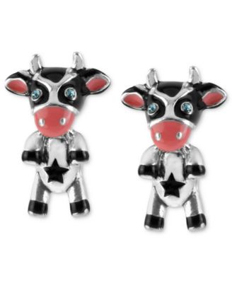 Betsey Johnson - Silver-Tone Cow Stud Earrings