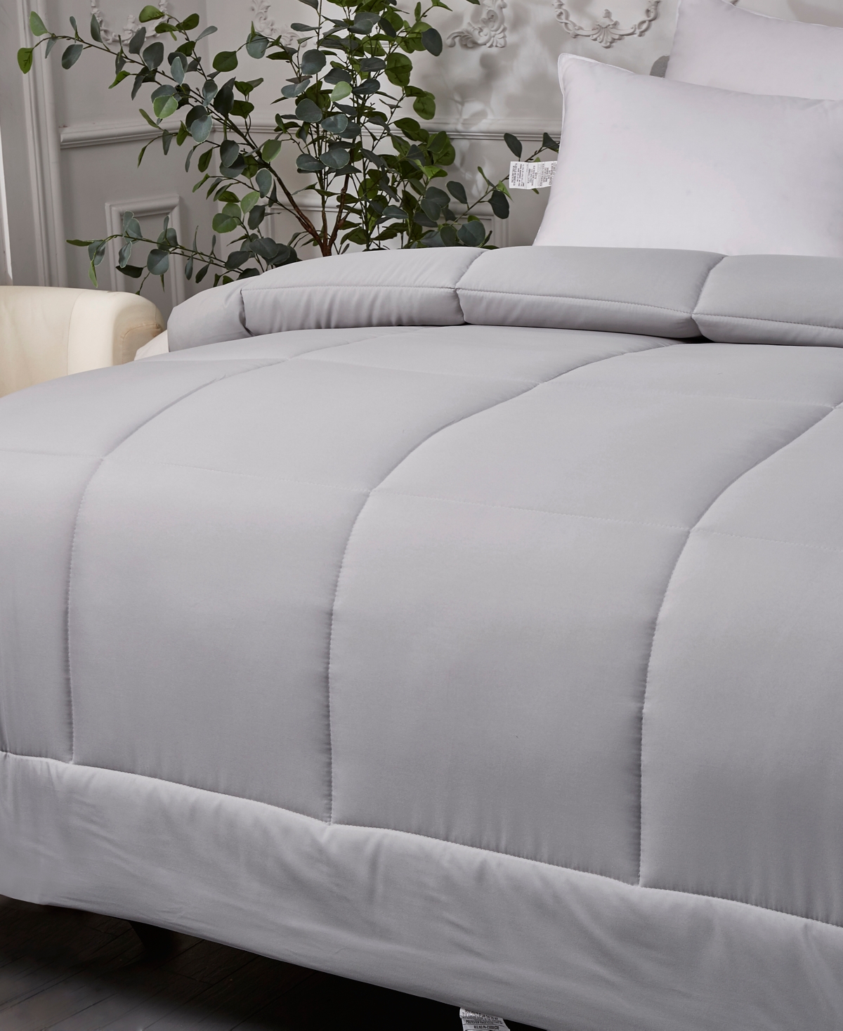 Royal Luxe Reversible Down Alternative Comforter, Full/queen, Exclusively At Macy's In White,platinum
