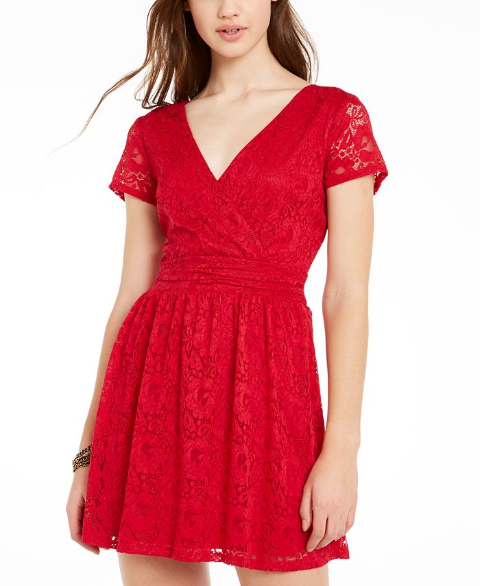 Speechless Juniors' Lace A-Line Dress, Created for Macy's - Macy's