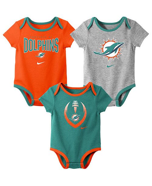Nike Baby Miami Dolphins Icon 3 Pack Bodysuit Set Reviews