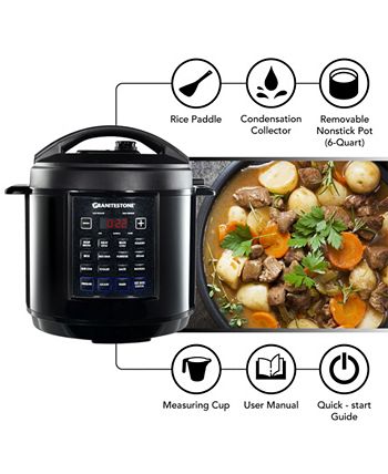 Tayama 1 Qt. Mini Ceramic Stew Slow Cooker with Pre-Settings and