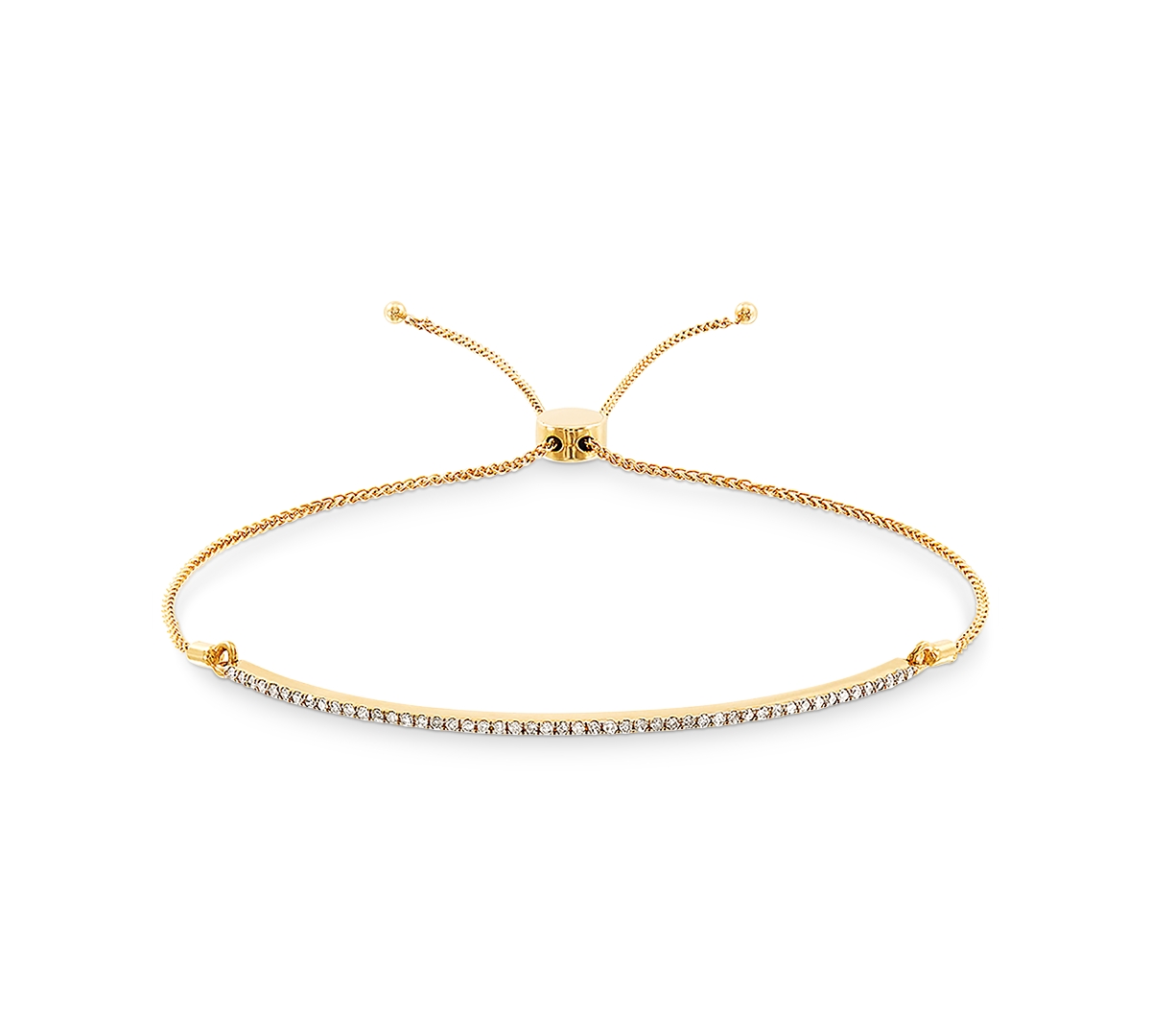 Macy's Diamond Bolo Bracelet (1/4 Ct. T.w.) In 10k Gold In Gold