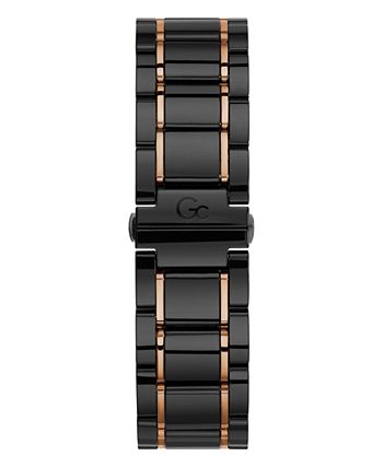 GUESS Gc Men s Sport Racer Black Two Tone Ceramic Bracelet Watch