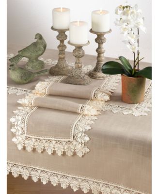 Lace Trimmed Table Linens, 16" x 36"