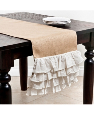 Saro Lifestyle Ruffle Design Jute Table Runner 16