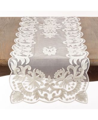Embroidered Flourishes Table Runner