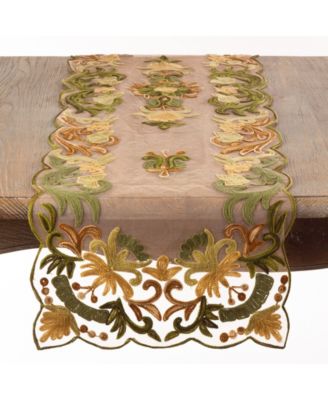 Embroidered Flourishes Table Runner