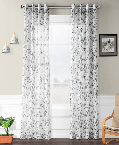 Exclusive Fabrics Furnishings Woodland Grommet Printed Sheer