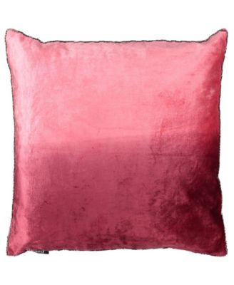 Ombre Velvet Viscose Beaded Edges Decorative Pillow, 20" x 20"