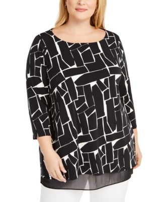 macys plus size dress tops