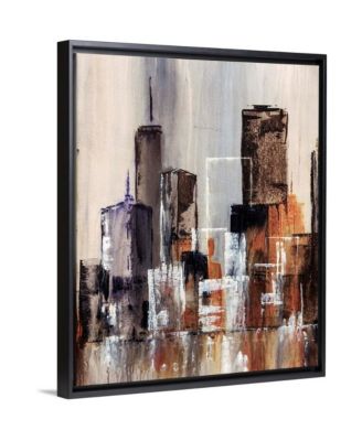 'Coastal City I' Framed Canvas Wall Art, 24" x 30"